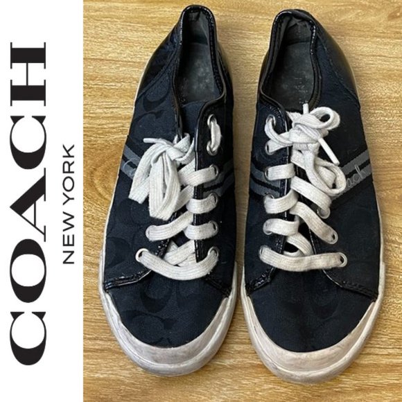 Coach Shoes - Coach Black Folly Logo Tennis Shoes